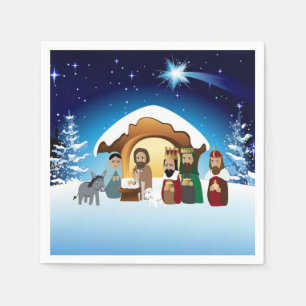 WeihnachtsGeburt Christis-Szenen-Papierservietten Serviette