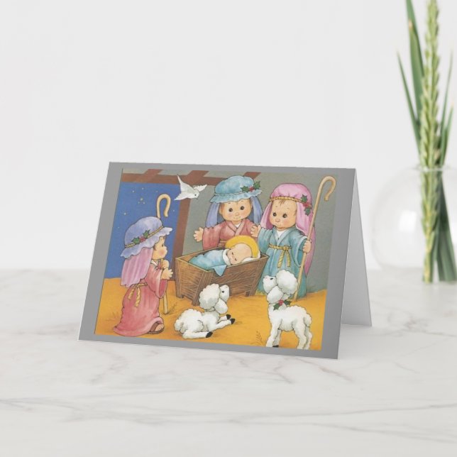 WeihnachtsGeburt Christisszene Feiertagskarte (Vorderseite)