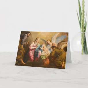 Weihnachtsgeburt Engel Heilige Familie Jungfrau Ma Karte