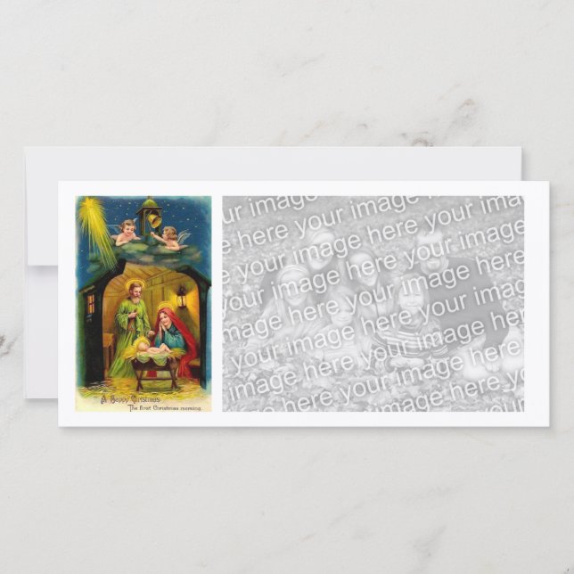 Weihnachtsgeburt Jesu Feiertagskarte (Vorderseite)