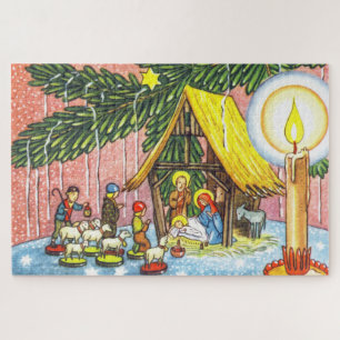 Weihnachtsgeburt unter dem Weihnachtsbaum-Puzzle