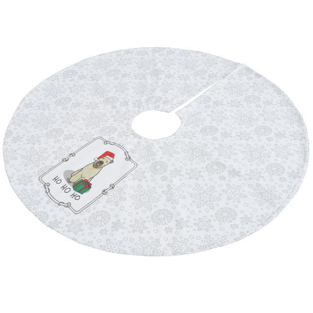 Weihnachtsgeburt (Weiß 1b2) Niedlich Fleece Weihnachtsbaumdecke (Schrägansicht)