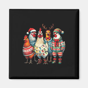 Weihnachtsgeburten-Hühner-Hat Lights Farm Animal Magnet
