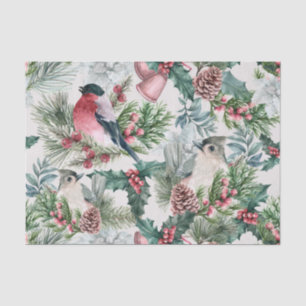 Weihnachtsgeburten und Pinien Blumenmuster Seidenpapier