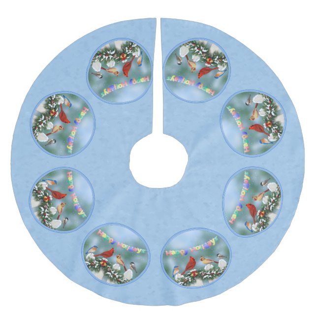 Weihnachtsgeburten & Weihnachtsgarland Polyester Weihnachtsbaumdecke (Vorderseite)