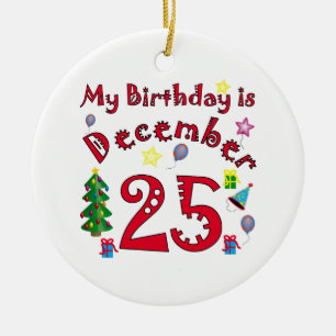 Weihnachtsgeburtstag Keramik Ornament