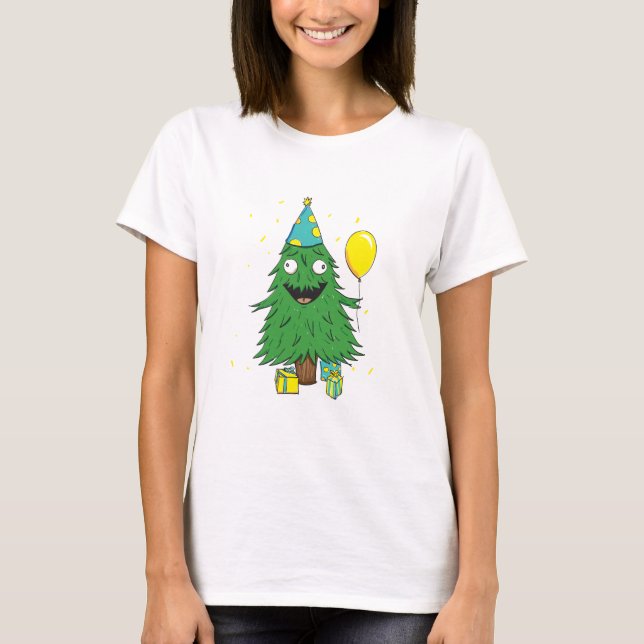 Weihnachtsgeburtstags-Baum T-Shirt (Vorderseite)