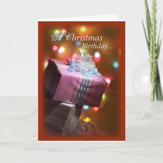 Weihnachtsgeburtstags-Geschenk Feiertagskarte (Vorderseite)