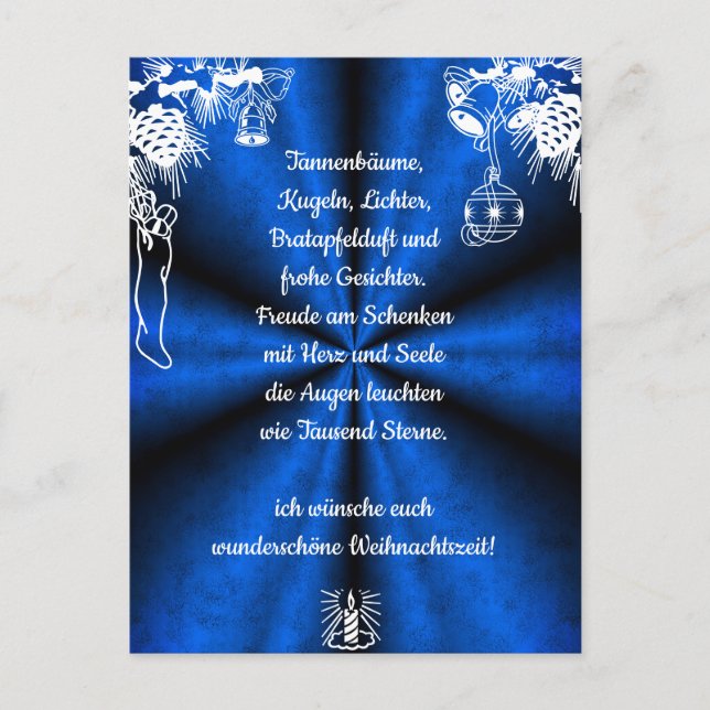Weihnachtsgedicht Deutsch , Postkarte hinzufügen (Vorderseite)