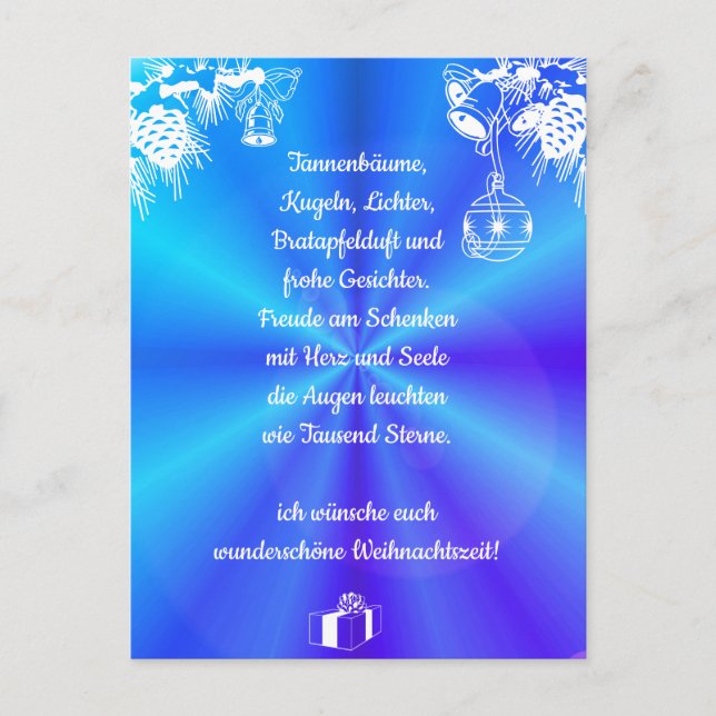 Weihnachtsgedicht Deutsch , Postkarte hinzufügen (Vorderseite)