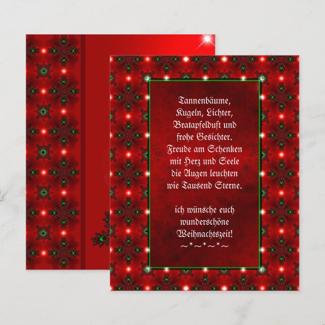 Weihnachtsgedicht Deutsch , Text hinzufügen (Vorne/Hinten)