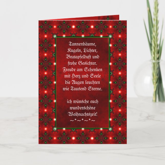 Weihnachtsgedicht Deutsch , Text hinzufügen Karte (Vorderseite)
