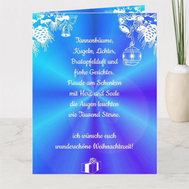 Weihnachtsgedicht Deutsch , Text hinzufügen Karte (Vorderseite)
