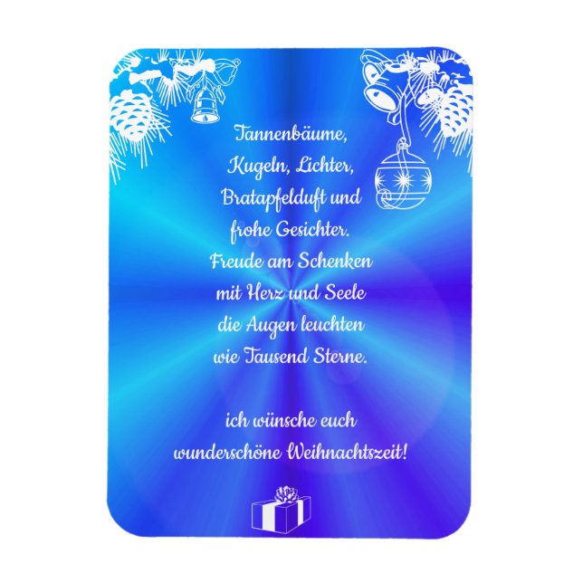 Weihnachtsgedicht Deutsch , Text hinzufügen Magnet (Vertikal)