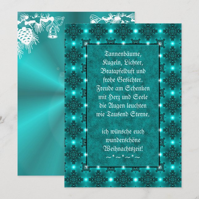Weihnachtsgedicht Deutsch , Text hinzufügen Mitteilungskarte (Vorne/Hinten)
