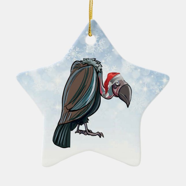 Weihnachtsgeier-Stern-Verzierung Keramik Ornament (Vorne)