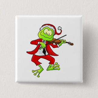 Weihnachtsgeigen-Frosch Button