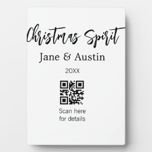 Weihnachtsgeist Ehepaar Name QR Scan Datum Fotoplatte