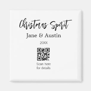 Weihnachtsgeist Ehepaar Name QR Scan Datum Magnet
