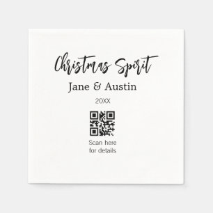 Weihnachtsgeist Ehepaar Name QR Scan Datum Serviette