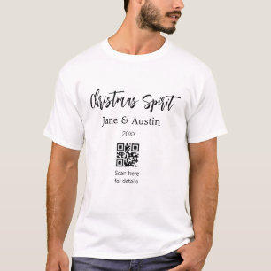 Weihnachtsgeist Ehepaar Name QR Scan Datum T-Shirt