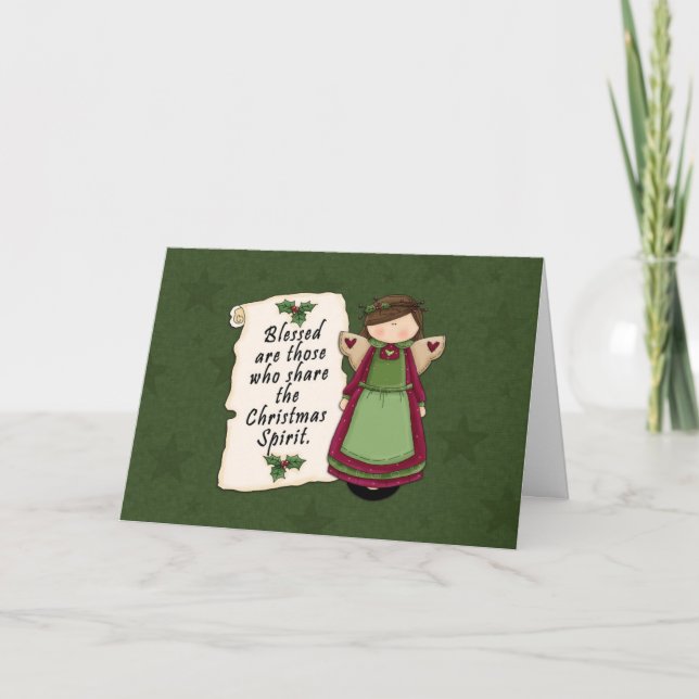 Weihnachtsgeist Feiertagskarte (Vorderseite)