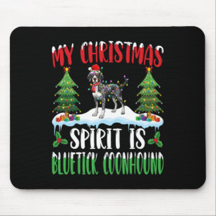 Weihnachtsgeist ist Bluetick Coonhound mit San Mousepad