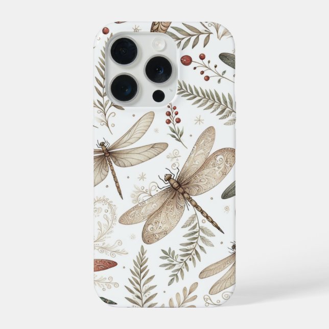 Weihnachtsgeist Libellen iPhone 15 Pro Hülle (Rückseite)