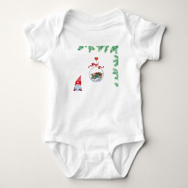 Weihnachtsgeist mit Gnome Baby Strampler (Vorderseite)