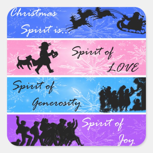 Weihnachtsgeist Quadratischer Aufkleber (Vorderseite)