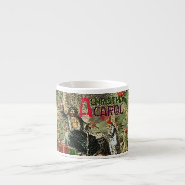 Weihnachtsgeister Gegenwart Illustration Scrooge Espressotasse (Vorderseite)