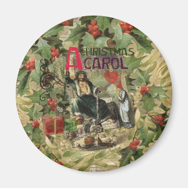 Weihnachtsgeister Gegenwart Illustration Scrooge Magnet (Vorne)