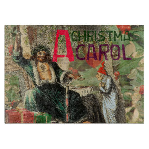 Weihnachtsgeister Gegenwart Illustration Scrooge Schneidebrett