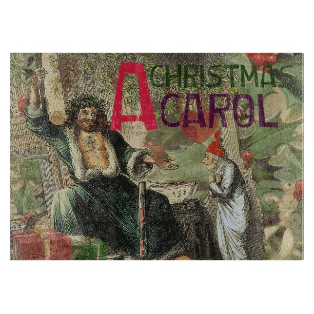 Weihnachtsgeister Gegenwart Illustration Scrooge Schneidebrett (Vorderseite)