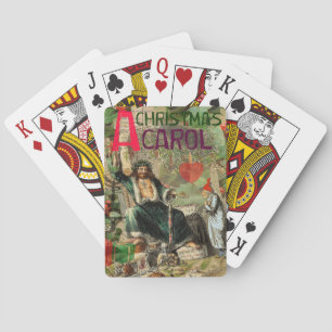Weihnachtsgeister Gegenwart Illustration Scrooge Spielkarten