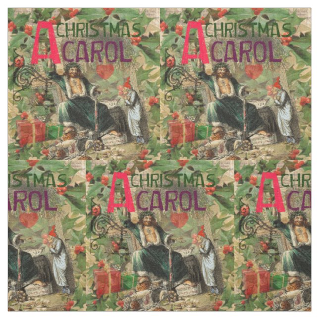 Weihnachtsgeister Gegenwart Illustration Scrooge Stoff (Muster)
