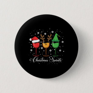 Weihnachtsgeister Gläser Wein Funny Weihnachten We Button