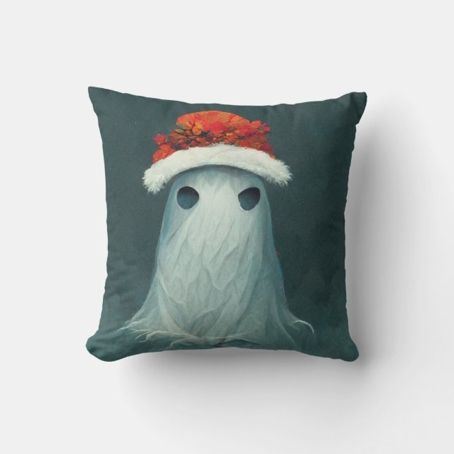 Weihnachtsgeister mit Weihnachtsmannmütze Kissen (Vorderseite)