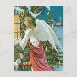 Weihnachtsgel am Fenster Feiertagspostkarte