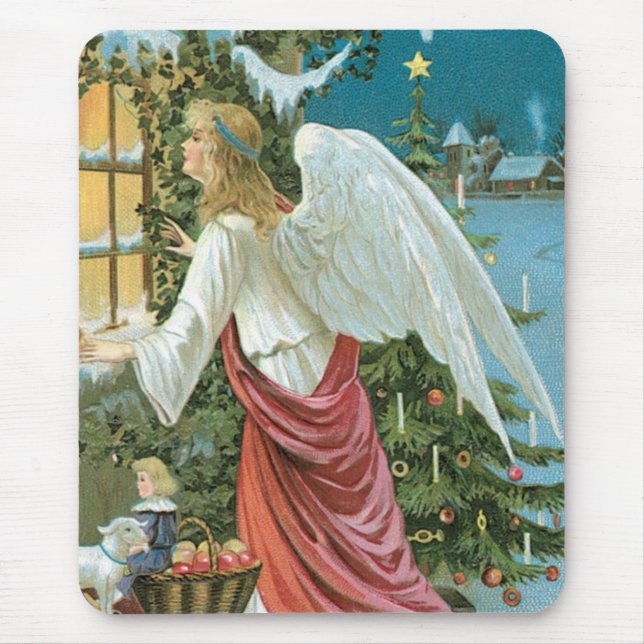 Weihnachtsgel am Fenster Mousepad (Vorne)