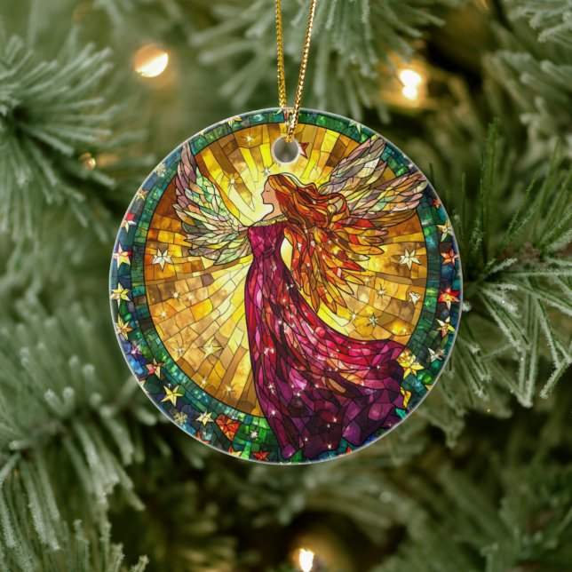 Weihnachtsgel auf festem Glas Keramik Ornament (Baum)