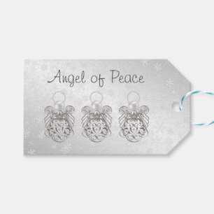 Weihnachtsgel des Friedens Silver-Gray "To:  Von:" Geschenkanhänger