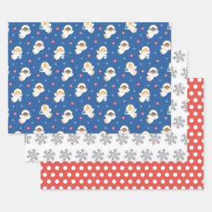 Weihnachtsgel Geschenkpapier Set