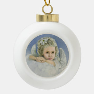 Weihnachtsgel Keramik Kugel-Ornament