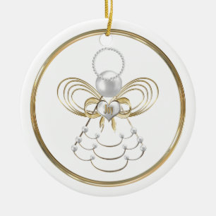 Weihnachtsgel Keramik Ornament