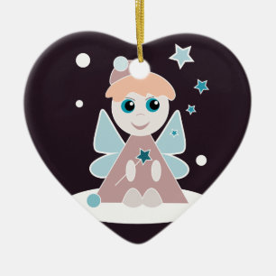 Weihnachtsgel Keramik Ornament