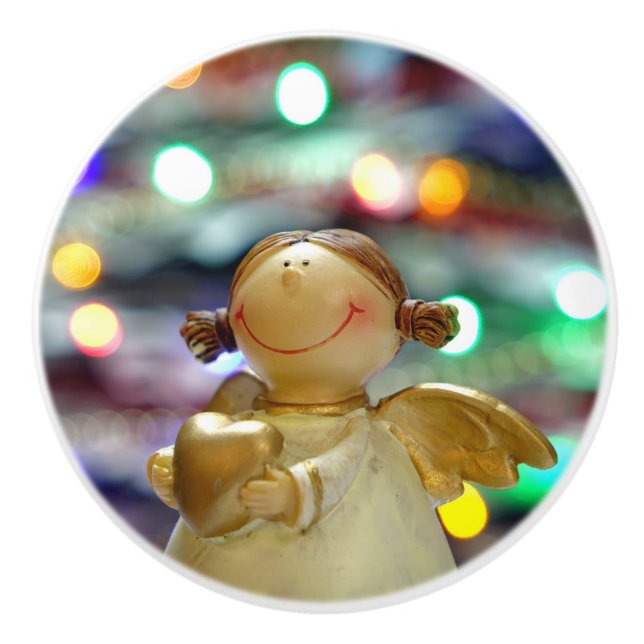 Weihnachtsgel Keramikknauf (Vorderseite)