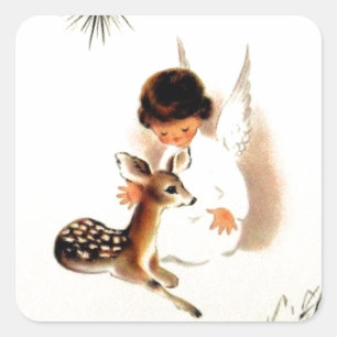 Weihnachtsgel mit Baby-Deh Quadratischer Aufkleber