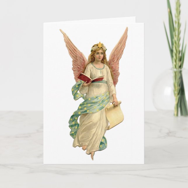 Weihnachtsgel mit Buch Feiertagskarte (Vorderseite)