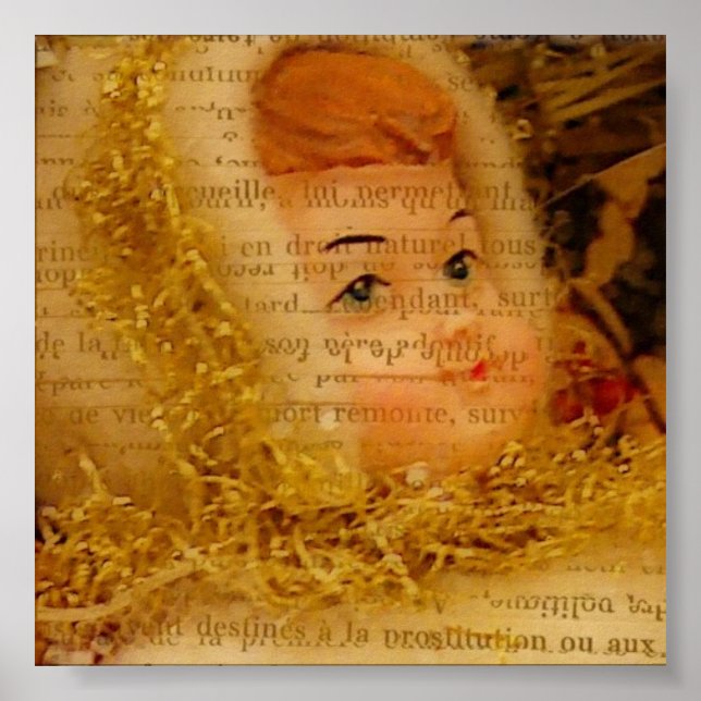 Weihnachtsgel mit Textur Poster (Vorne)